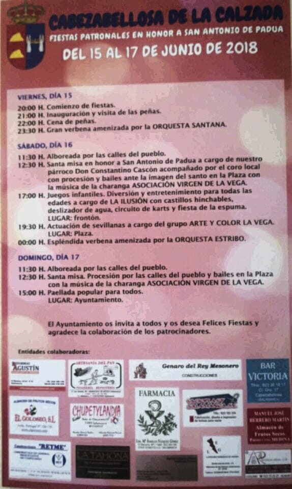 Fiestas patronales en honor a la Virgen del Castillo 2018 Cabezabellosa